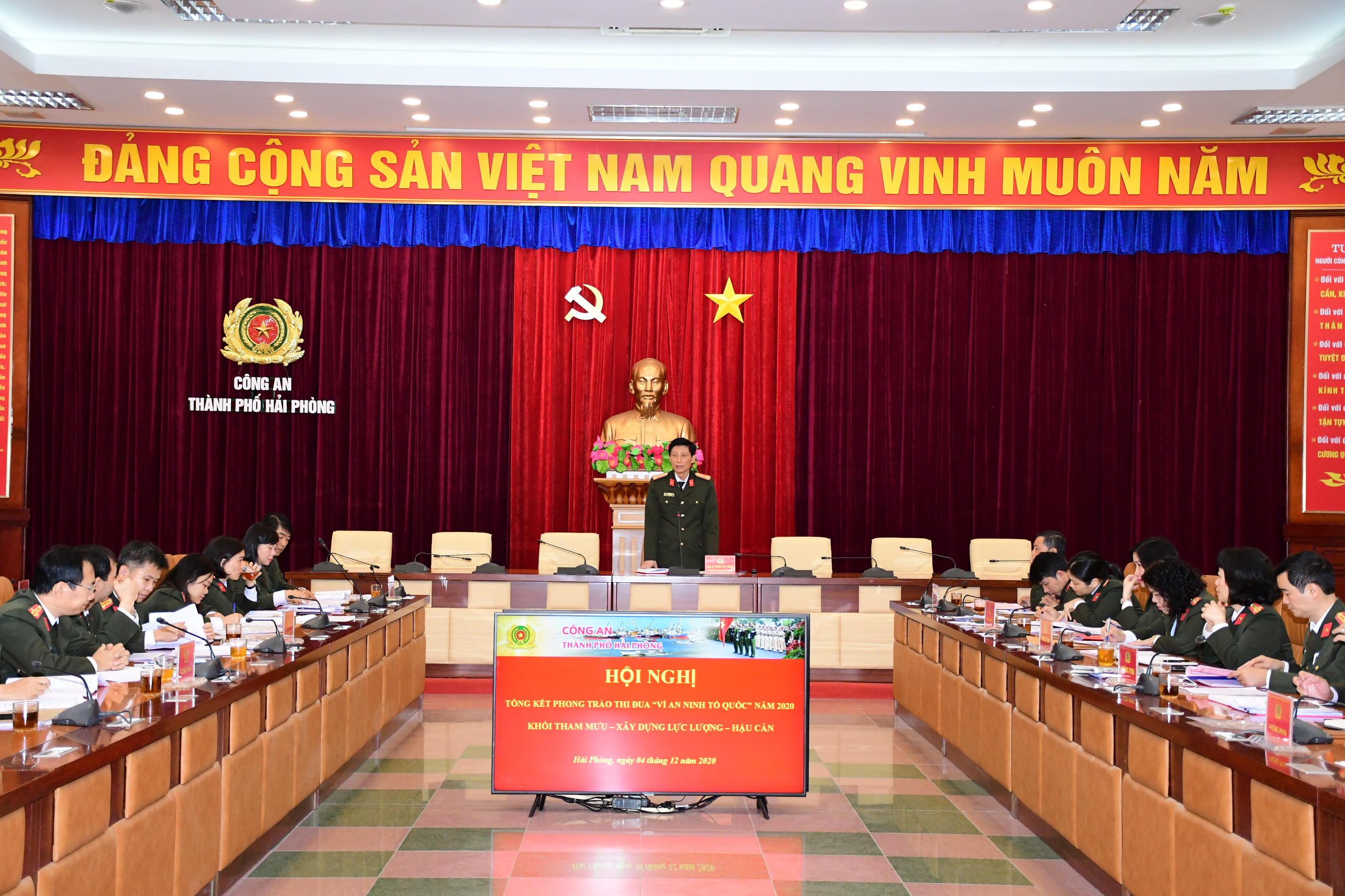 Khối Tham mưu – Xây dựng lực lượng – Hậu cần CATP tổng kết phong trào thi đua “Vì An ninh Tổ quốc” năm 2020